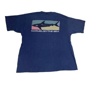 Vintage Carmel By The Sea Shark T-Shirt Blue XL Bay Area Monterey Ocean